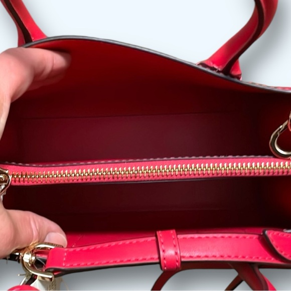 Michael Kors 🪢 NWT! Maple, Deep Pink Small Leather satchel handbag/Crossbody - Picture 7 of 7